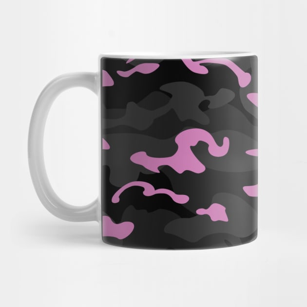 Pink Black Camo Style Camouflage Pattern by RCLWOW
